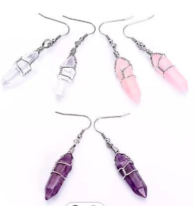 Handmade Quartz Dropped Earrings