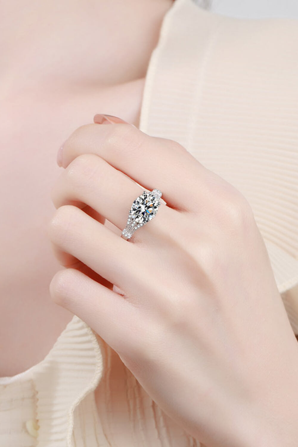 Graceful 3 Carat Moissanite Ring